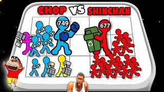 MOOB vs PRO vs HACKER in STICKMAN EPIC WARRIOR with SHINCHAN and CHOP [upl. by Ibur]