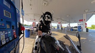 MotoVlog 1  Poured milk in my tank almost got robbed joined a music video partook in a foot race [upl. by Ahtelra]