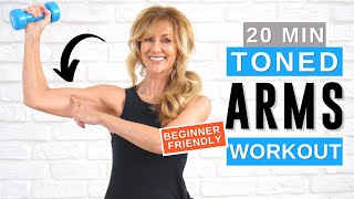 20 Minute Toned Arm Workout For Women Over 50  Bye Bye Bat Wings Today [upl. by Elokcin]