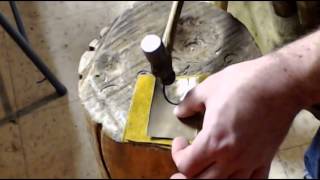 Forming Sheet Brass with Hammer and Stump Shrinking Sinking Dishing [upl. by Maker]