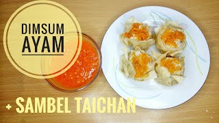 Resep dimsum ayam mudah pake kulit pangsit  sambel taichan [upl. by Assilat740]