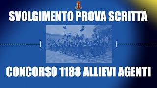 Istruzioni svolgimento prova scritta 1188 allievi agenti [upl. by Steele]