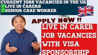 MASSIVE RECRUITMENT FOR LIVE IN CARERS WITH VISA SPONSORSHIP  SENIOR CARE WORKERS £602 PER WEEK [upl. by Ardnuek475]