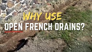 Open French Drain Installations for EXTREME Yard Drainage Commercial and Residential [upl. by Clary939]