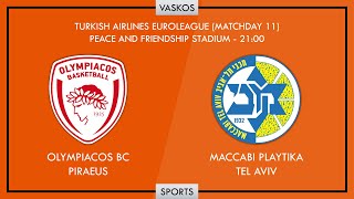 🔴 LIVE  ΟΛΥΜΠΙΑΚΟΣ  ΜΑΚΑΜΠΙ  ΕΥΡΩΛΙΓΚΑ  OLYMPIACOS  MACCABI  EUROLEAGUE  19112021 🔴 [upl. by Llecrep]