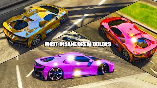 The BEST Crew Colors In Gta 5 Online 3DGlitterBright Colors And More [upl. by Leahey]