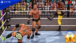 WWE 2K23  Goldberg vs Lesnar vs Lashley vs Batista vs Edge vs Reigns  Elimination Chamber Match [upl. by Nil]