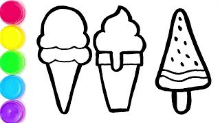 How to draw ICE CREAM  Drawing Tutorial Art [upl. by Rheba]