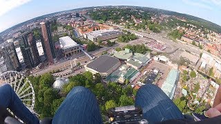 Europes tallest drop tower AtmosFear on ride at Liseberg Gothenburg in Sweden [upl. by Hawkins]