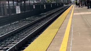 Caltrain 406 arrives San Mateo with JPBX 924 and has train number 666 on the locomotive [upl. by Kciderf]