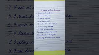 English cursive writing practice  10 Simple School Sentences  English Cursive handwriting practice [upl. by Isaiah]