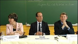 La rentrée scolaire Hollande en a fait sa quotprioritéquot  0309 [upl. by Hurff]