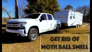 How To Get Rid of Moth Ball Smell Camper Renovation [upl. by Minta]