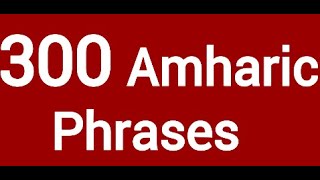 300 Amharic Phrases For Beginners Easy Amharic LessonLearn AmharicEthiopian Languageአማርኛእንግሊዝኛ [upl. by Aizan]