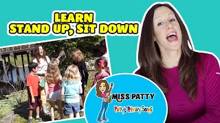 Learn Spanish Kids Song  Stand Up Sit Down Song Levántate Siéntate Canción niños by Patty Shukla [upl. by Goetz]