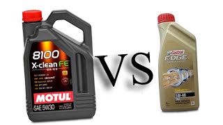 motul 8100 xclean fe 5w30 vs castrol edge turbo diesel 5w40 test oil engine [upl. by Ianthe]