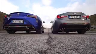 Lexus LC 500 vs Lexus RC F sound [upl. by Clotilde198]