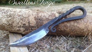 How to Forge a Medieval style bushcraft knife Blacksmiths knife Swallow Forge [upl. by Wright]