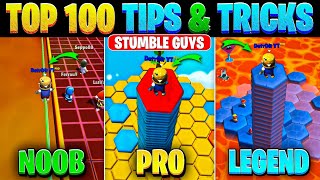 Top 100 Tips amp Tricks in Stumble Guys  Ultimate Guide to Become a Pro [upl. by Hajin]