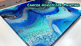 Fluid Art Painting Tutorial Inspired by the Cancer Zodiac [upl. by Longo]