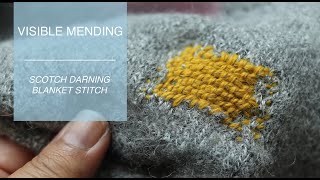 Visible Mending  Scotch darning [upl. by Berkshire299]