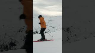 Cross Over Carving Turns on Skis  shorts [upl. by Trumann475]