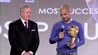 Globe Soccer Awards 2013  Most Succesfull Coach Joseph Guardiola [upl. by Onairam]