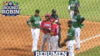 Resumen Leones del Escogido vs Estrellas Orientales Round Robin 10012024 [upl. by Junko]