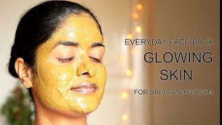 Everyday Glowing Skin Face Pack For Bride and Groom  100dayswithsowbii DAY77 [upl. by Inglis365]