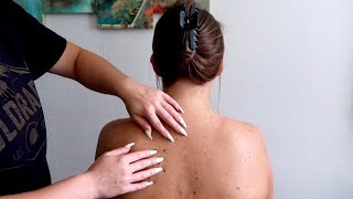 ASMR  Hair Parting Hair Placing Hair Brushing Back Scratching and Counting Freckles [upl. by Paola]