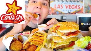 Carls Jr • 3000 Calories • Las Vegas • MUKBANG [upl. by Ahsirk]