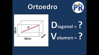 Ortoedro prisma rectangular  Diagonal y Volumen [upl. by Kruter]