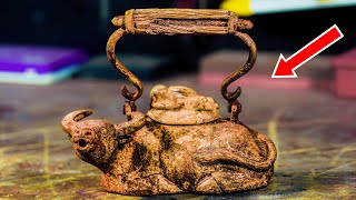 Antique Teapot Restoration with AMAZING outcome [upl. by Hallett696]