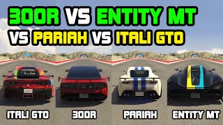 Annis 300R Vs Entity MT Vs Pariah Vs Itali GTO  Speed Test  GTA 5 Online [upl. by Heid629]