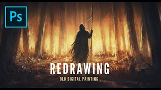 Redrawing My Old Drawings  Digital Painting Tutorial Photoshop [upl. by Astrid137]