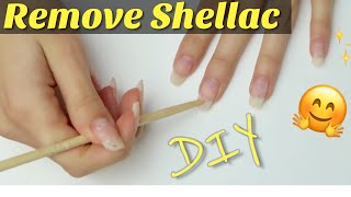 HOW TO REMOVE SHELLAC AT HOME DIY [upl. by Alinoel]