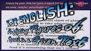 K12 English  Analyzing figures of speech simile metaphor personification hyperbol [upl. by Llerroj]