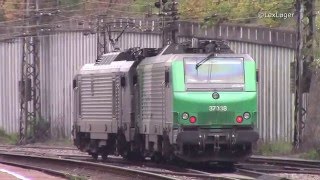 Akiem 37038 und 37055 Alstom Prima EL3U beim Rangieren in SaarbrückenJägersfreude [upl. by Etteinotna226]