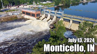 Dangerous High Water  Monticello Indiana Flooding July 2024 [upl. by Gnauq544]