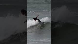 Surfing Shorebreak in Seignosse  surfingwaves wavesurf waves beach surf ocean trending [upl. by Ytok796]