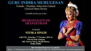 Bharatanatyam Arangetram of Nitika Singh [upl. by Onahpets454]