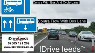 Contraflow roads on the motorway contraflow bus and cycle lanes [upl. by Yetnruoc]