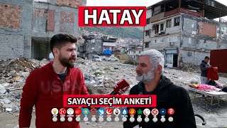 DEPREM BÖLGESİ HATAYDA SAYAÇLI SEÇİM ANKETİ 2024 [upl. by Cosme]