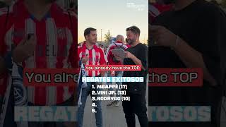 Preguntamos en el Derbi de Madrid por los 5 jugadores con más regates completados 🔥 [upl. by Enitsed569]