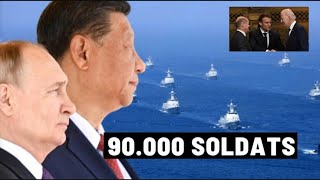 90 000 soldats 400 navires 120 aéronefs… Vladimir Poutine lance avec la Chine [upl. by Ennoirb127]