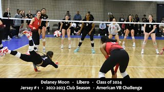 Delaney Moon 1 Libero Volleyball Highlights  American VB Challenge 2023 [upl. by Uticas]