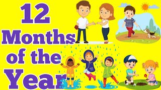 12 MONTHS of the year name meanings  12 MONTHS Nursery class songs [upl. by Acinet]