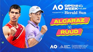 LIVE  Carlos Alcaraz v Casper Ruud  Opening Week  Australian Open 2024 [upl. by Bjork704]