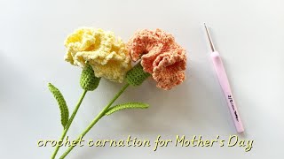 Crochet a carnation flower for Mothers Day dedicated to our dearest mother simple easy to learn [upl. by Gonzales]