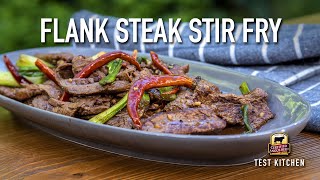 Flank Steak StirFry on the Big Green Egg [upl. by Tecu]